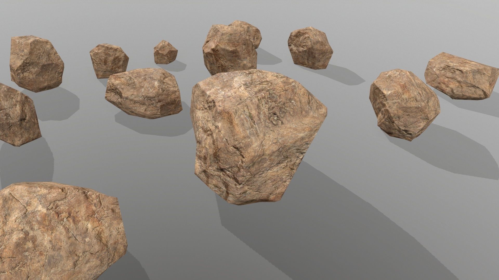 desert rocks Low-poly 3D model_5