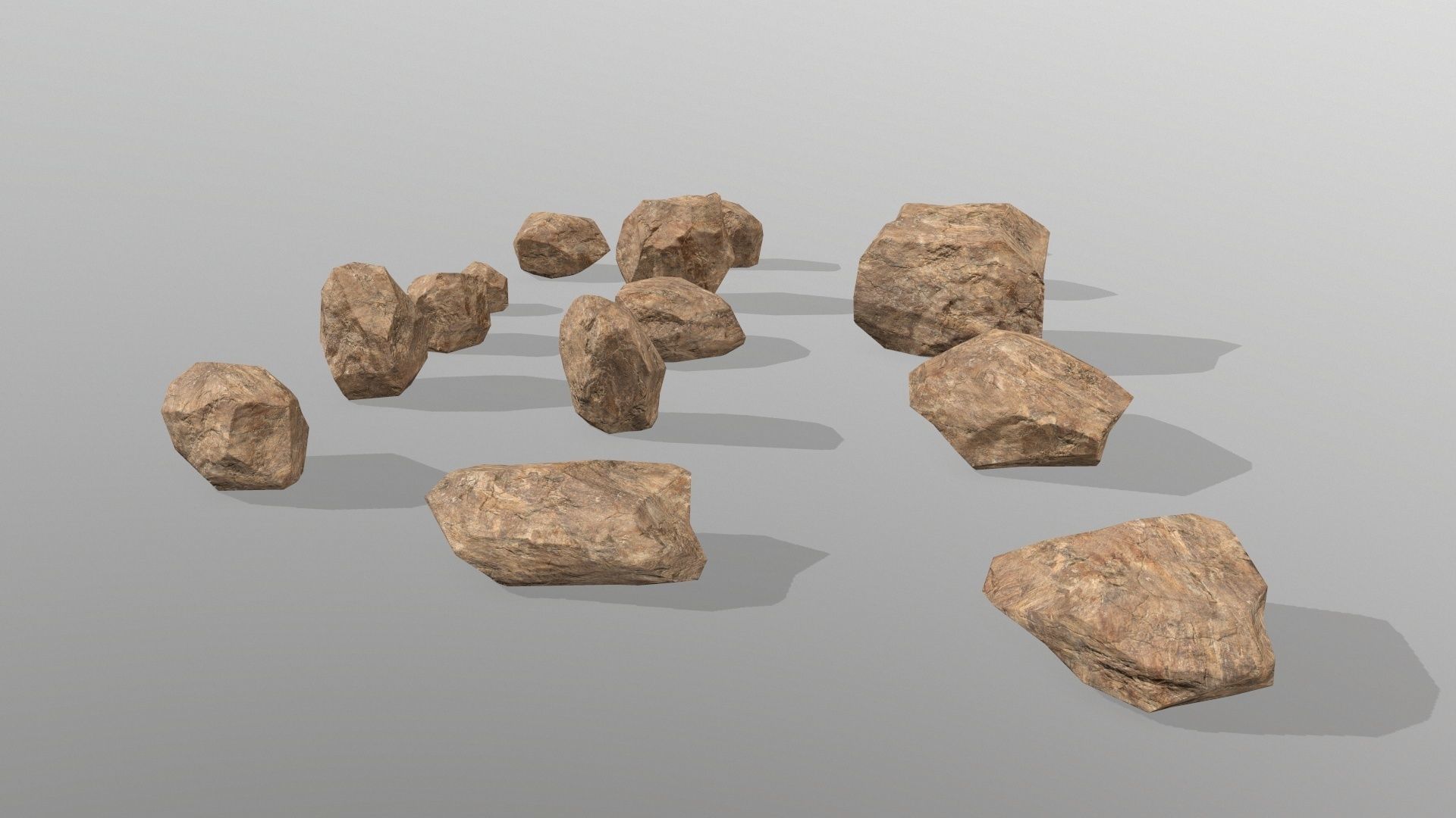 desert rocks Low-poly 3D model_6