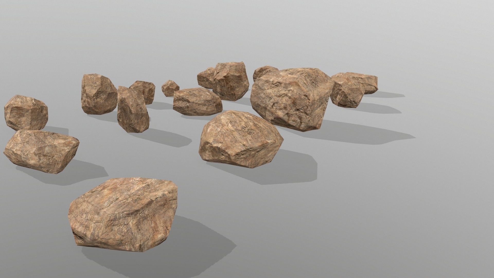 desert rocks Low-poly 3D model_7