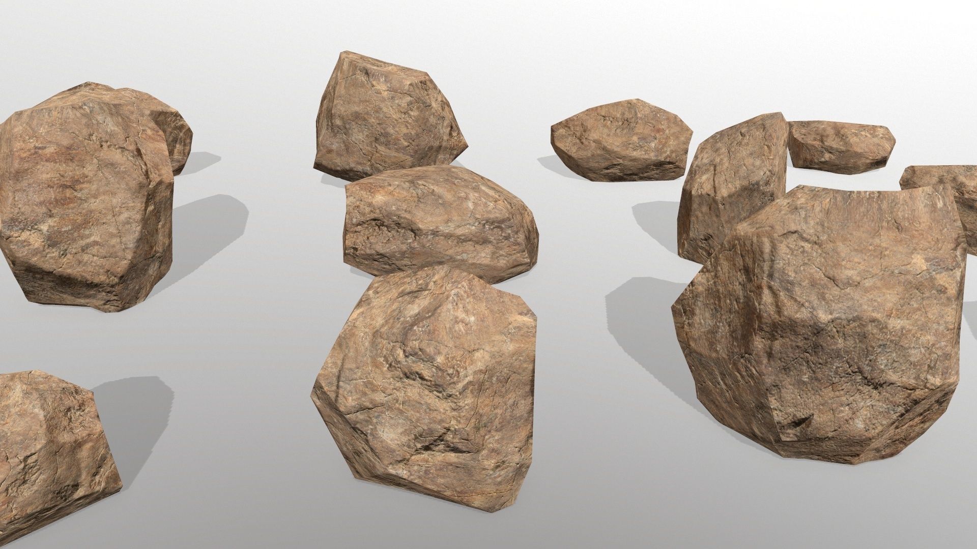 desert rocks Low-poly 3D model_2