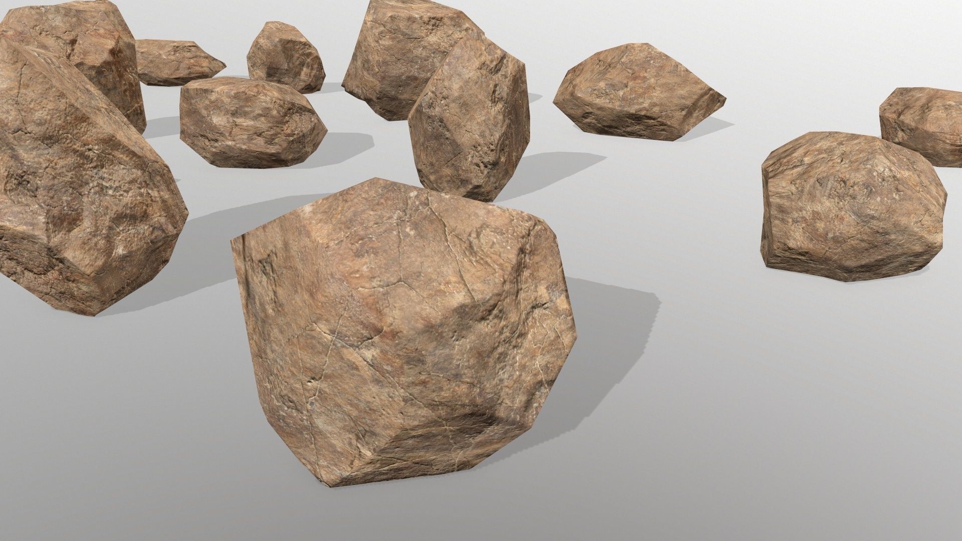 desert rocks Low-poly 3D model_3