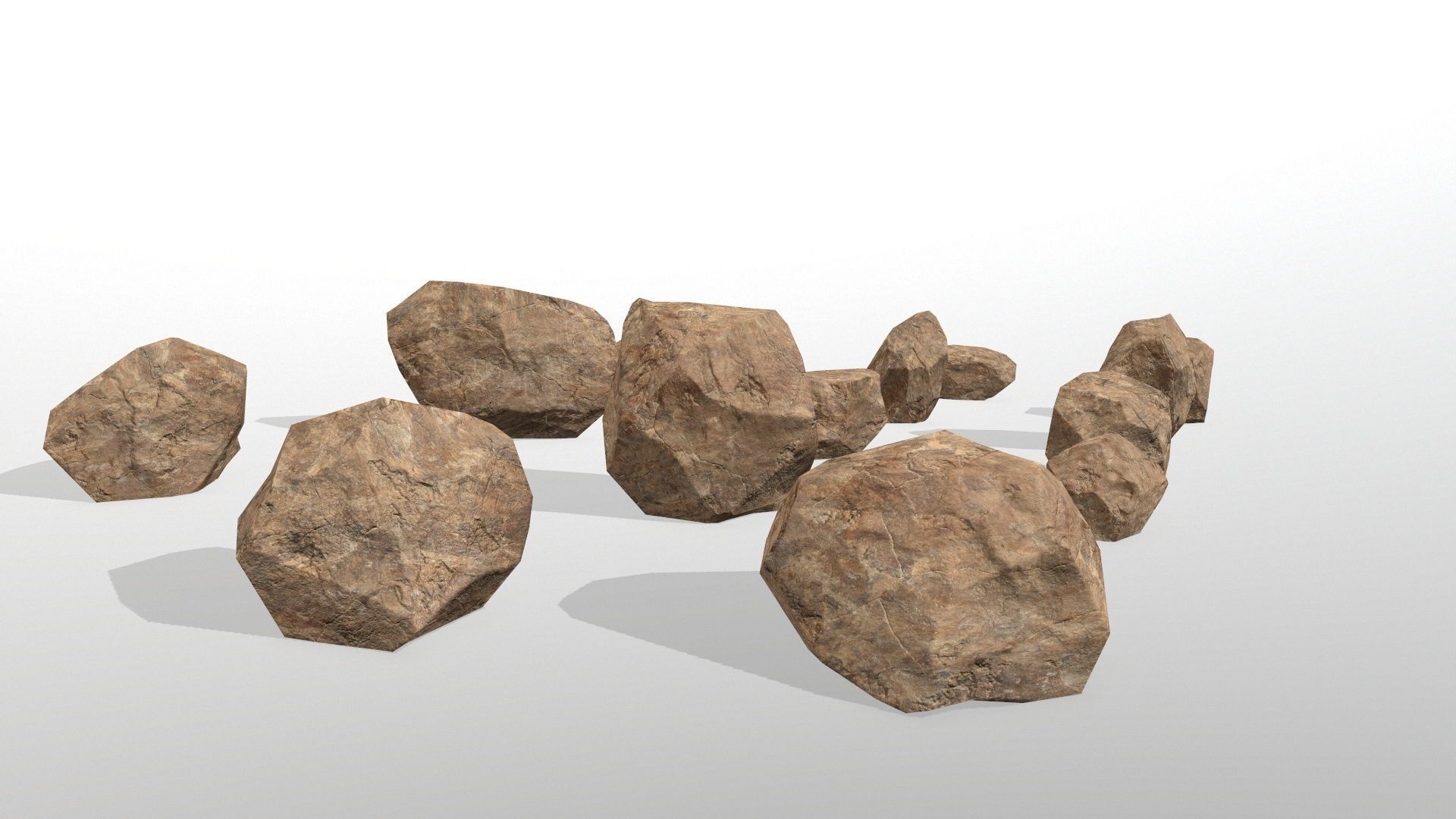 desert rocks Low-poly 3D model_1