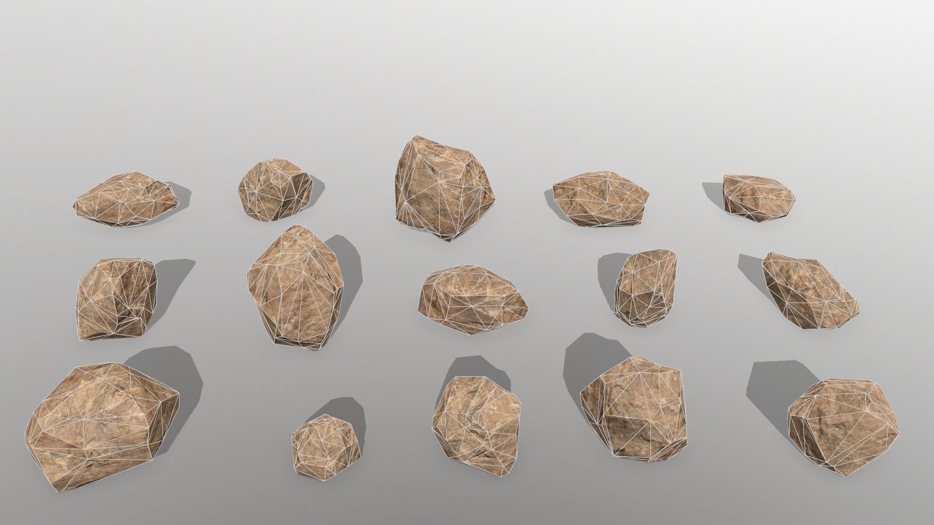 desert rocks Low-poly 3D model_9