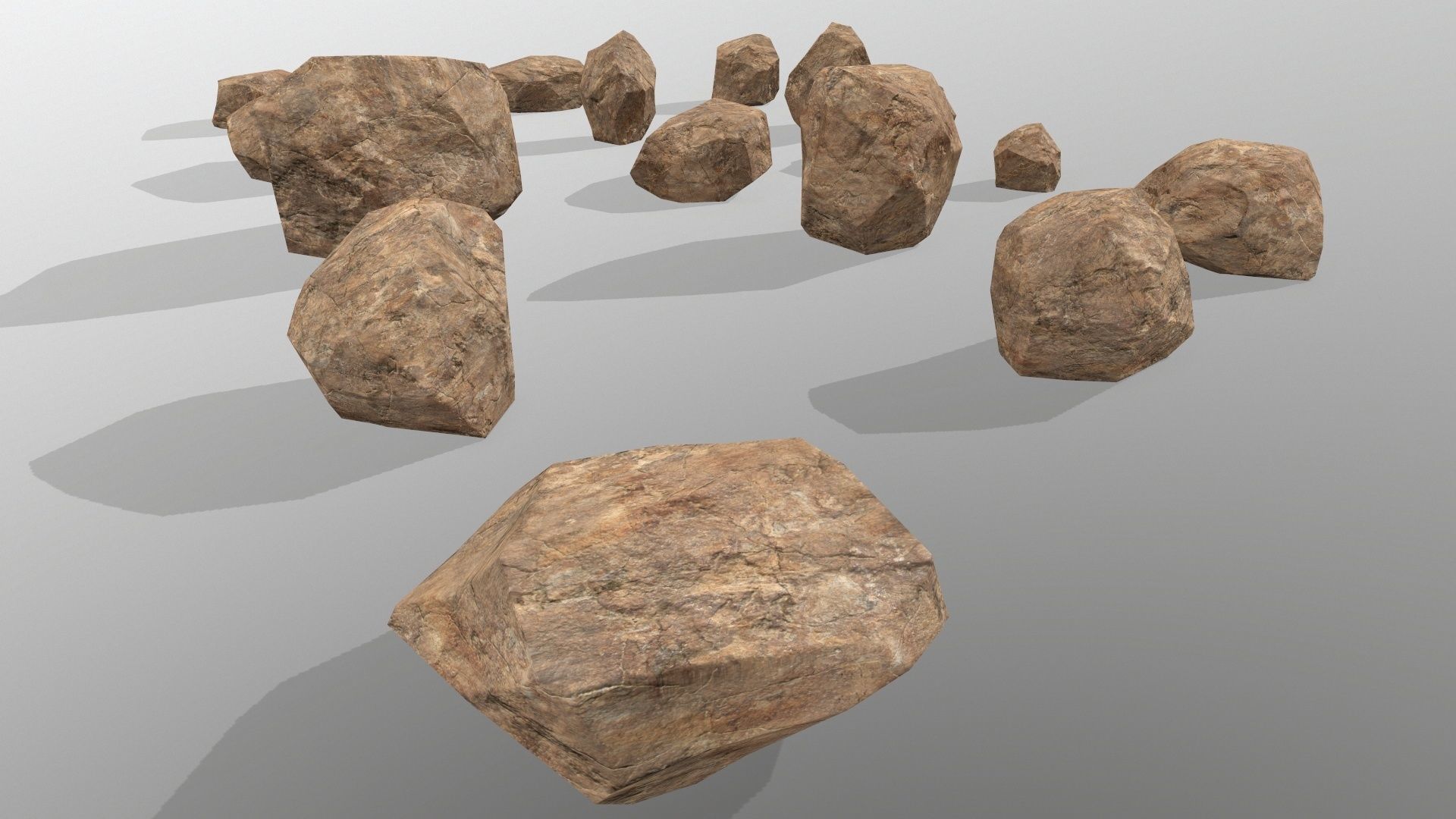 desert rocks Low-poly 3D model_4