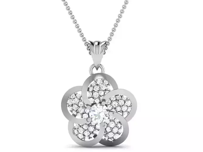 Solitaire flower solitaire  pendant 3dm stl render detail 3D  3D print model