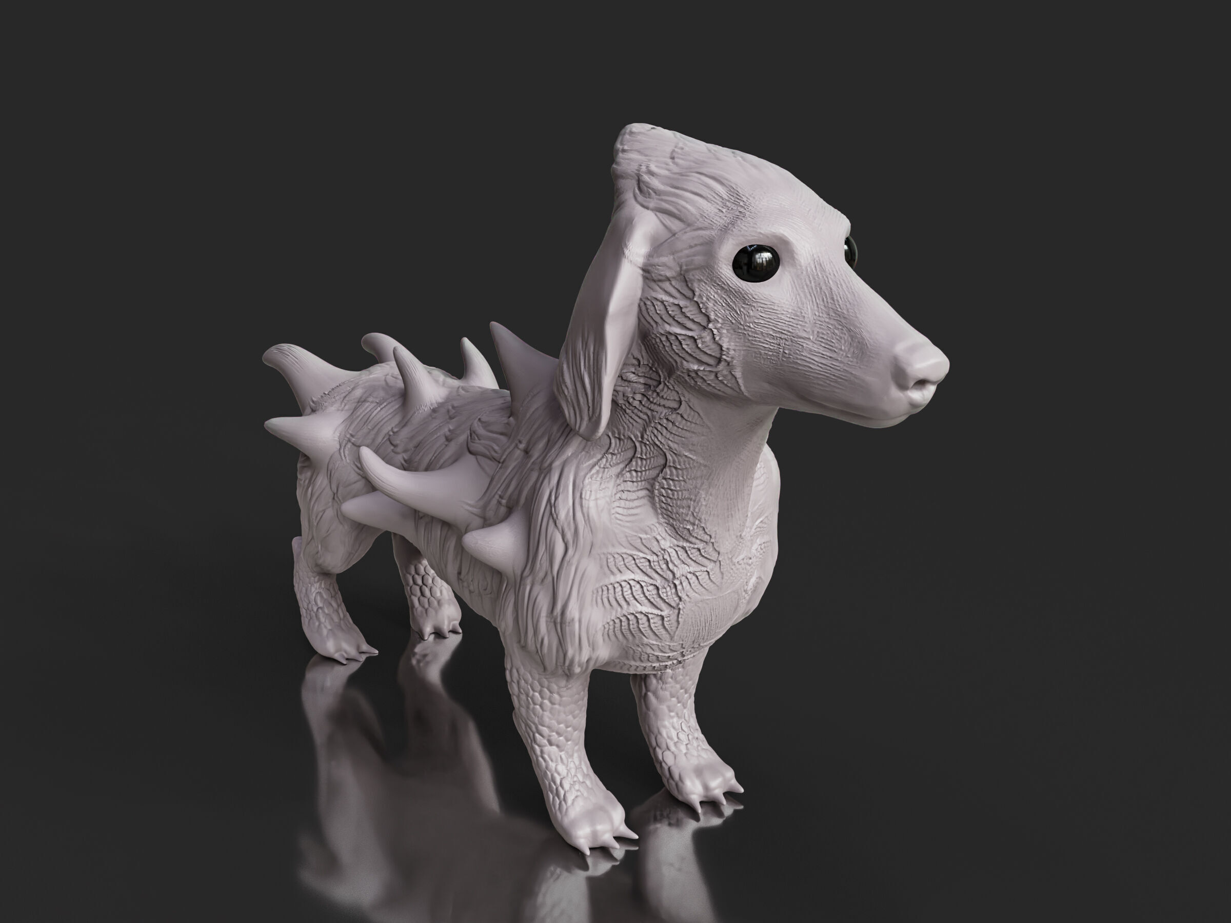 Cute Sci-Fi Alien Dog 3D print model_1