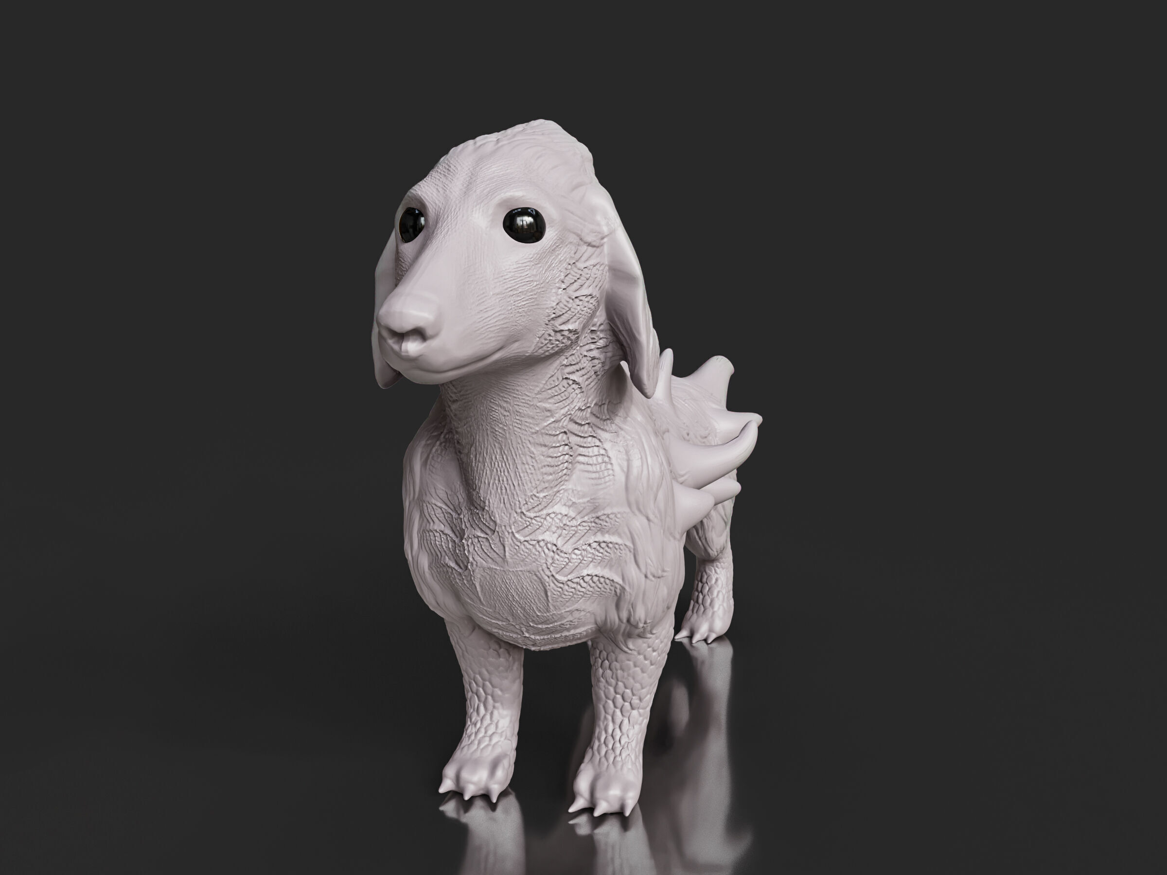 Cute Sci-Fi Alien Dog 3D print model_5