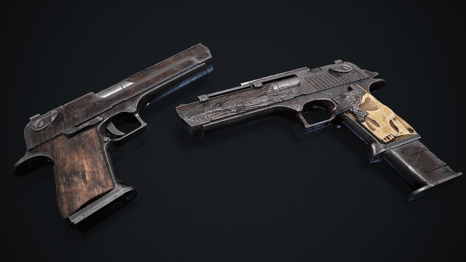 Secondary weapon pack Low-poly 3D model_9