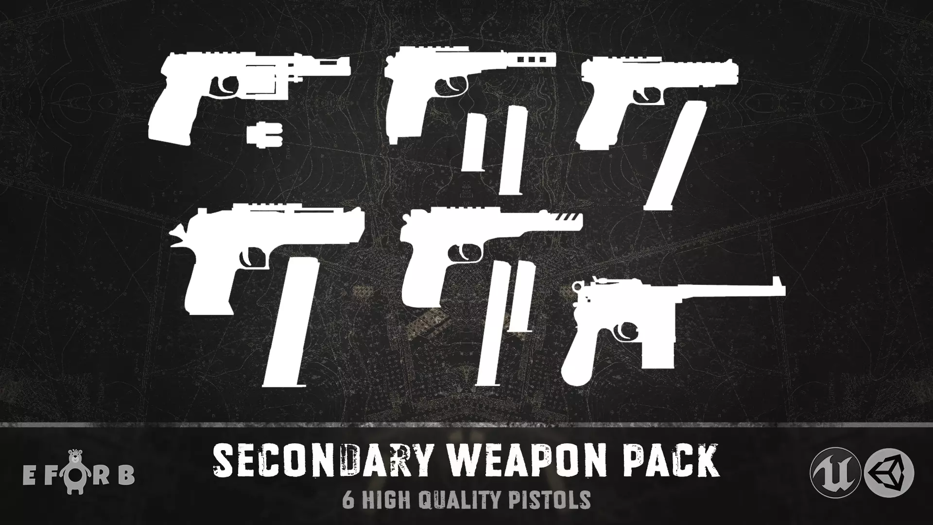Secondary weapon pack Low-poly 3D model_0