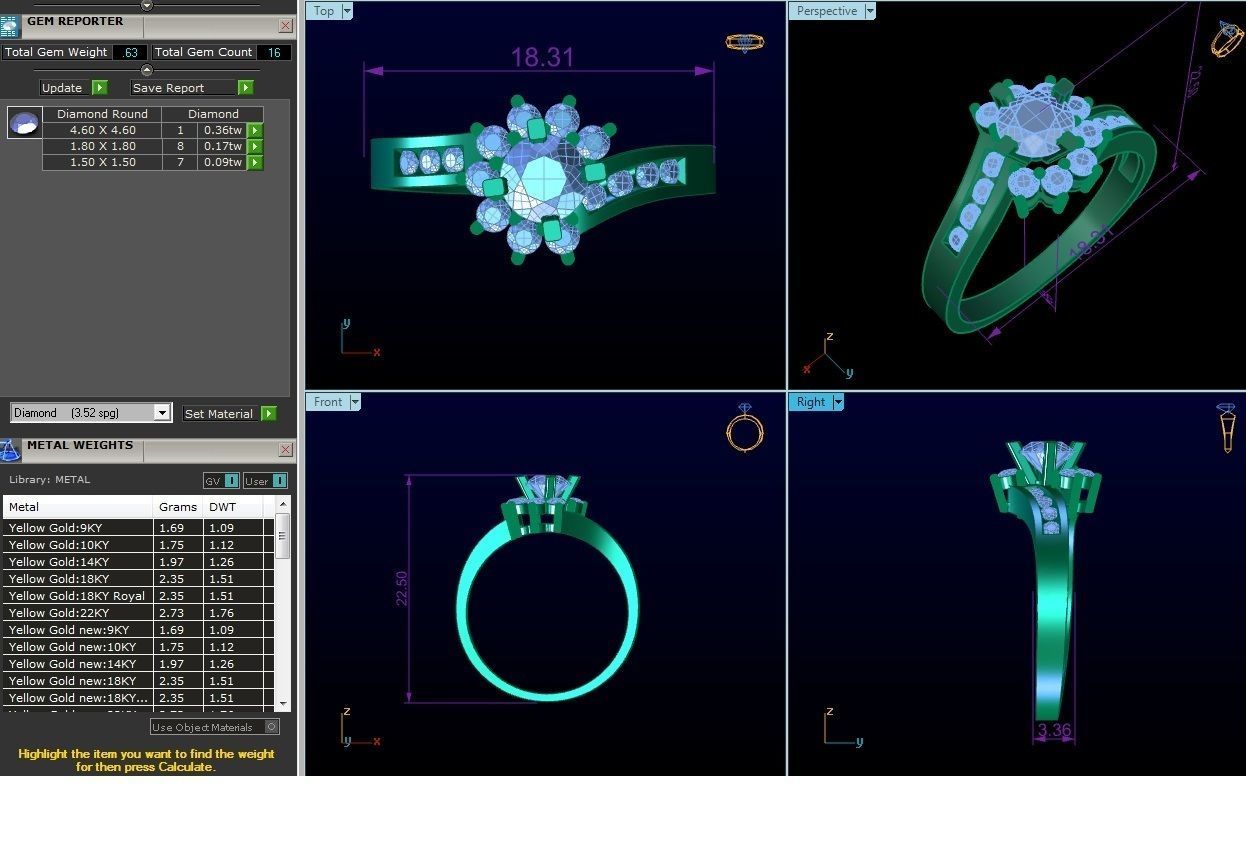 Women solitaire ring 3dm stl render detail 3D print model 3D print model_8