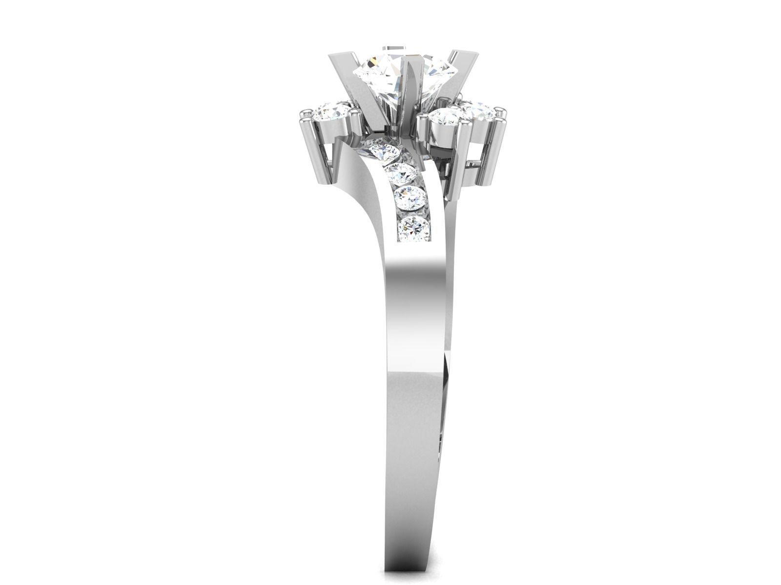 Women solitaire ring 3dm stl render detail 3D print model 3D print model_4