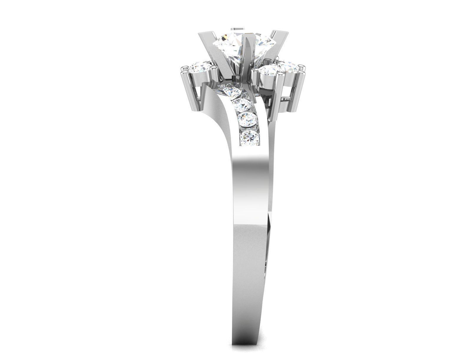 Women solitaire ring 3dm stl render detail 3D print model 3D print model_5