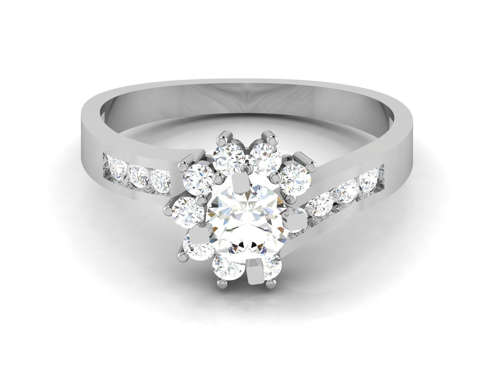 Women solitaire ring 3dm stl render detail 3D print model 3D print model_7