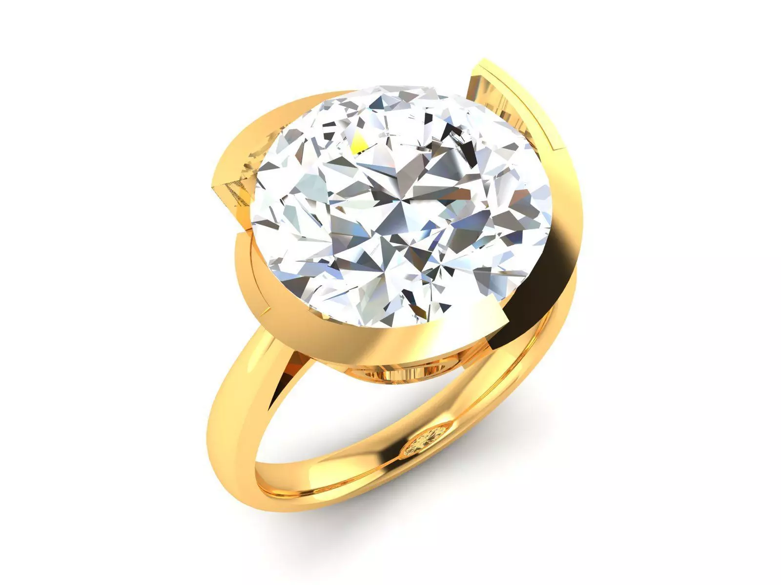 Women solitaire ring 3dm stl render detail 3D print model 3D print model_0