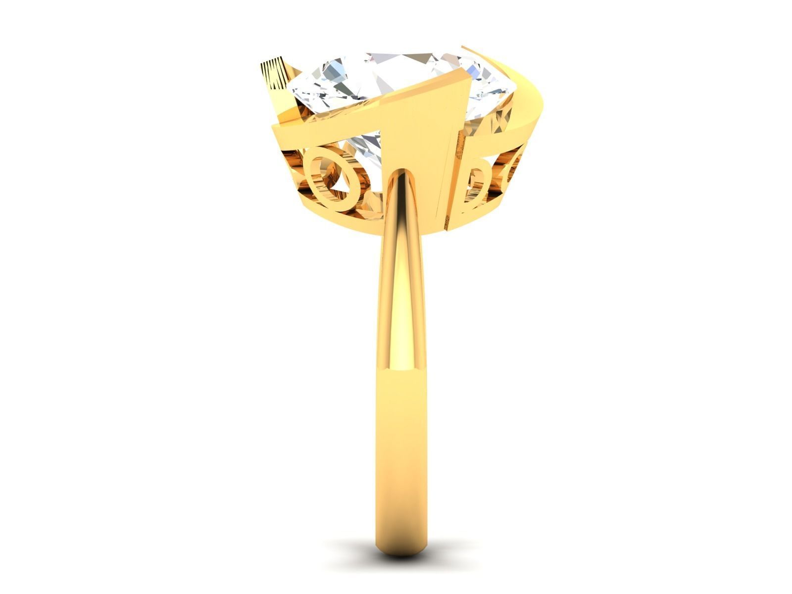Women solitaire ring 3dm stl render detail 3D print model 3D print model_7