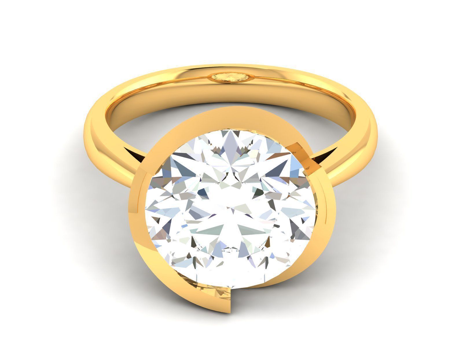 Women solitaire ring 3dm stl render detail 3D print model 3D print model_1