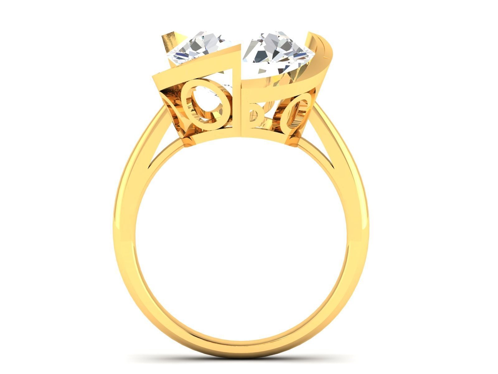 Women solitaire ring 3dm stl render detail 3D print model 3D print model_5