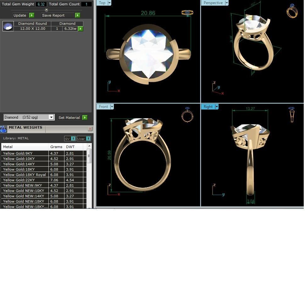 Women solitaire ring 3dm stl render detail 3D print model 3D print model_8