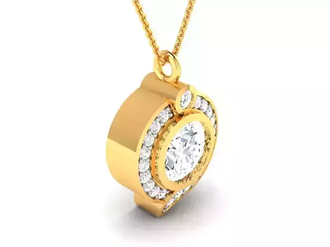 Solitaire pendant 3dm stl render detail 3D print model