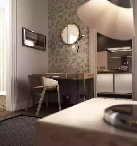 Photorealistic 3d  interior study room 