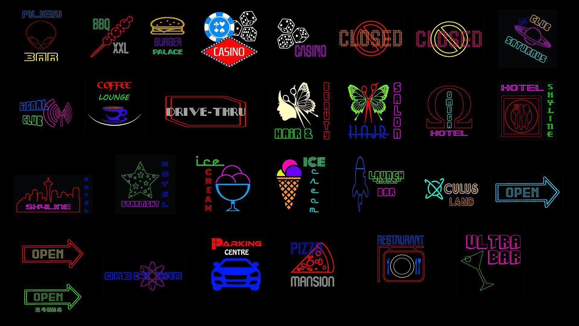 Neon Signs for Unreal Low-poly 3D model_1