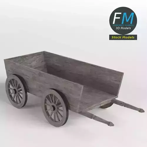Wooden wagon 3D model