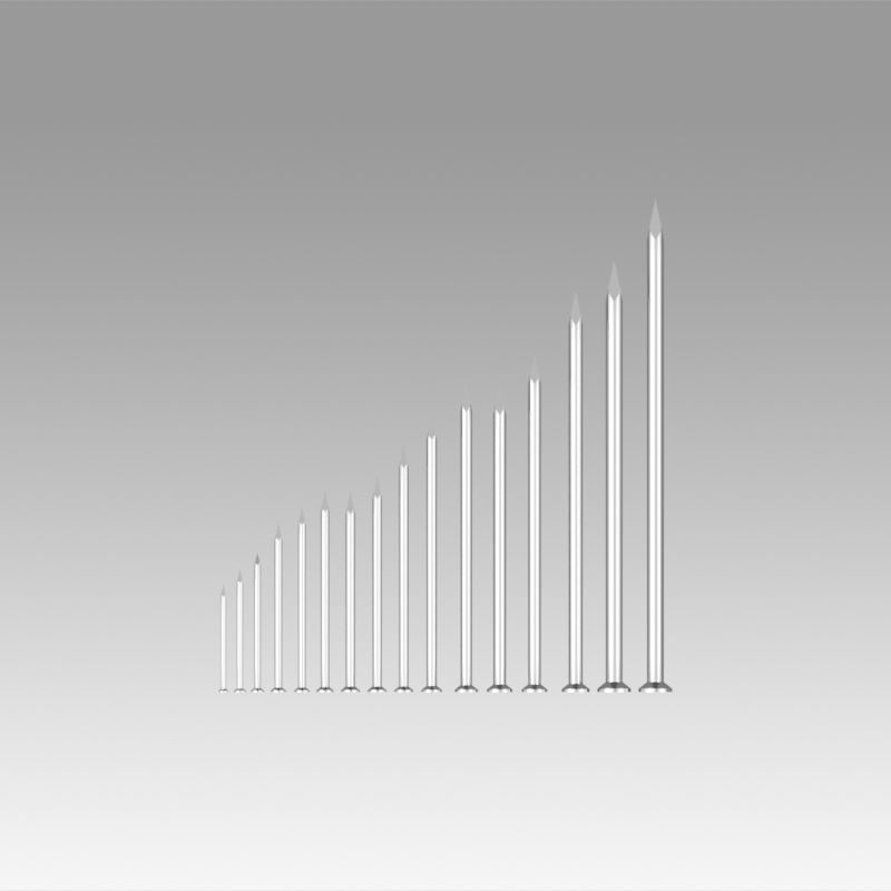 Round nails DIN 1151 3D model_2