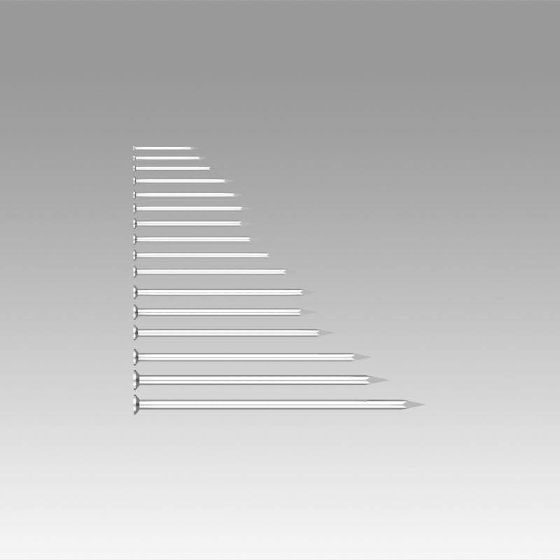 Round nails DIN 1151 3D model_3