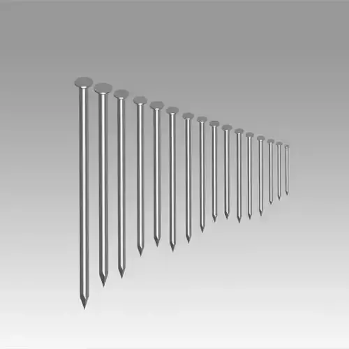 Round nails DIN 1151 3D model