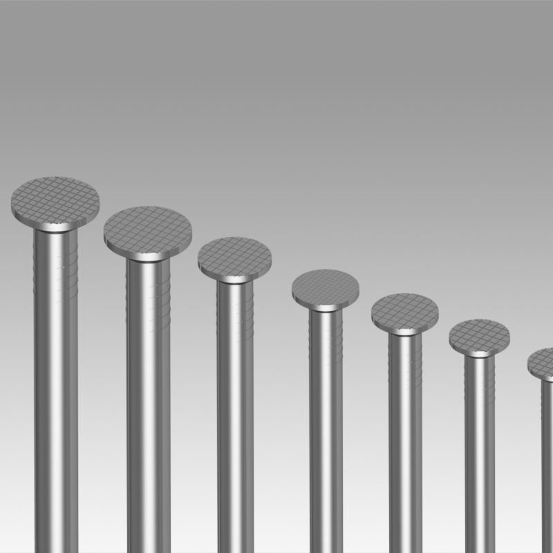 Round nails DIN 1151 3D model_6