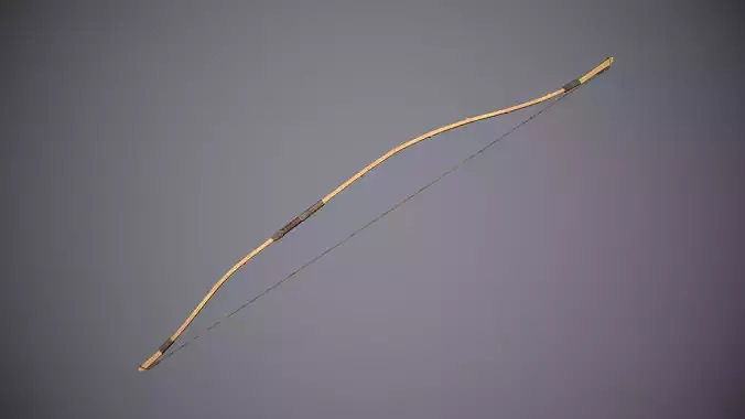 Bow Japanese Yumi Low-poly 3D model