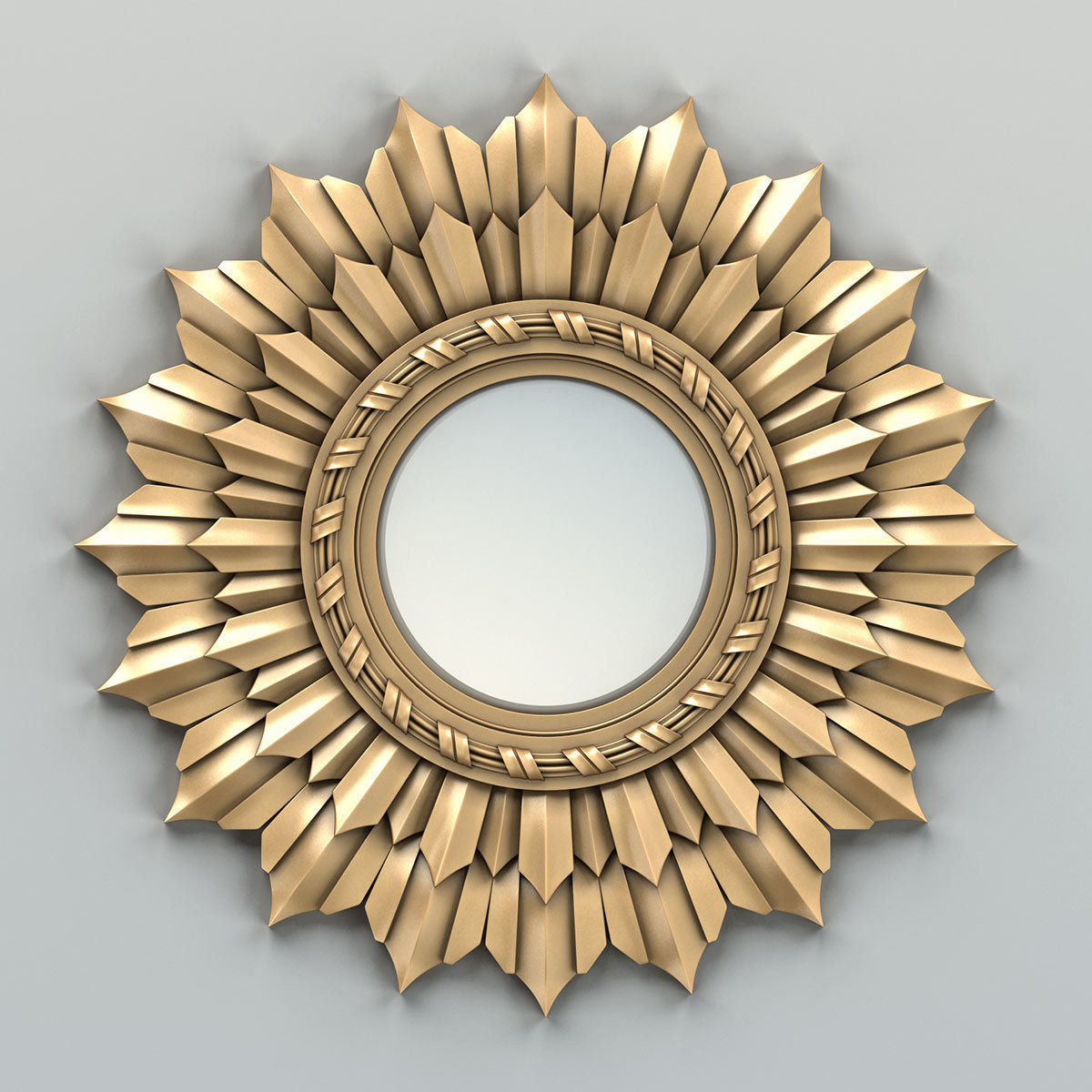 Round mirror frame 005 3D model_1