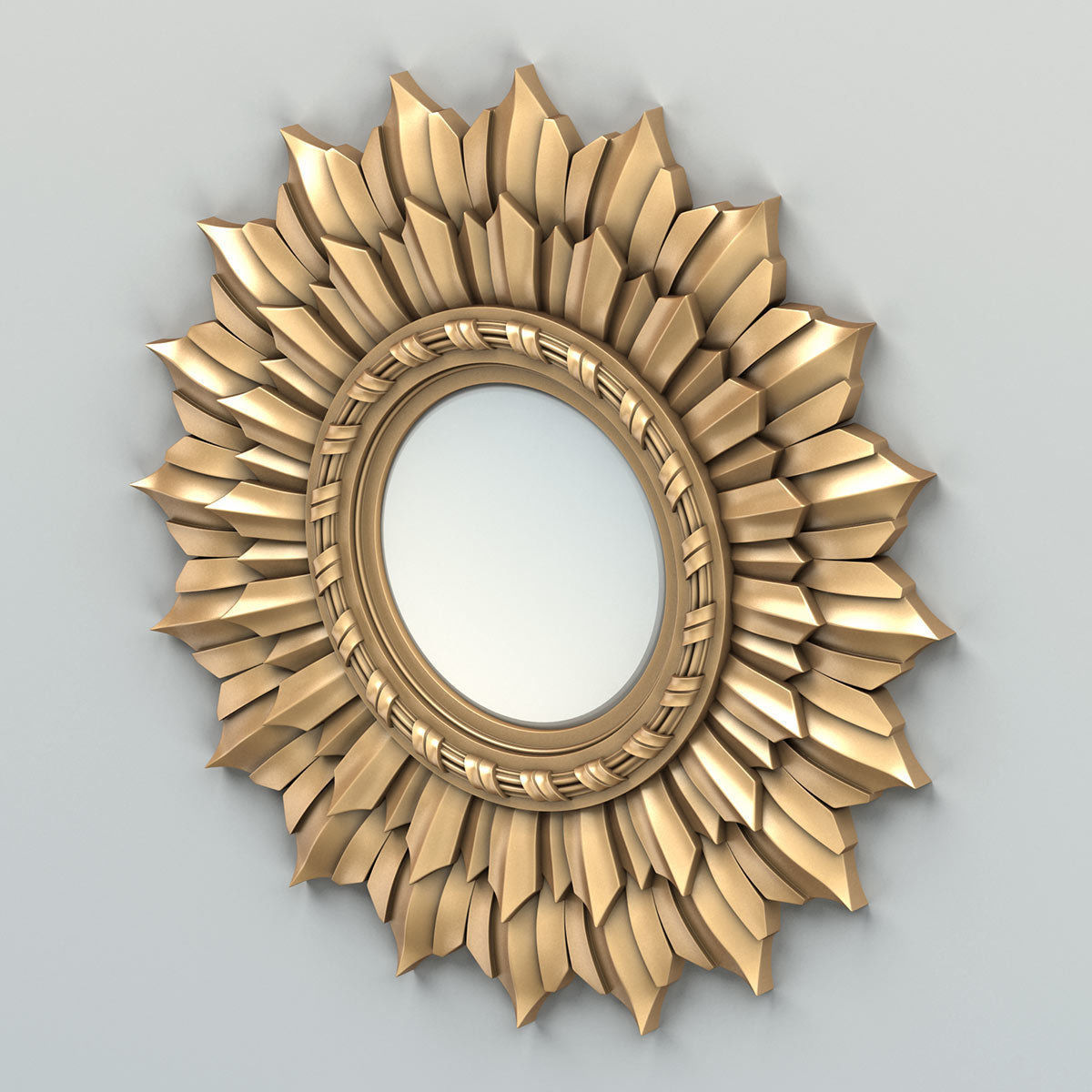 Round mirror frame 005 3D model_2