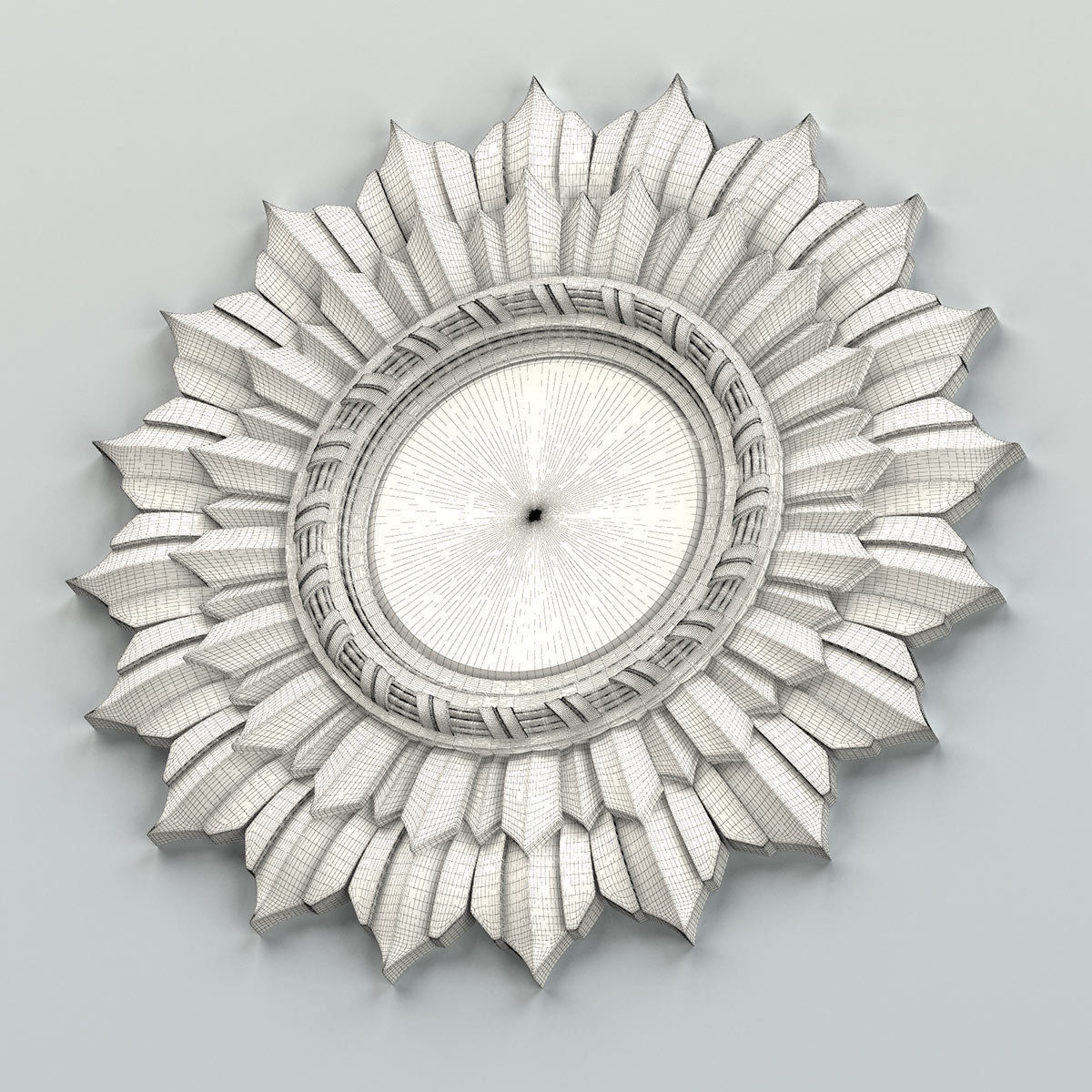 Round mirror frame 005 3D model_7