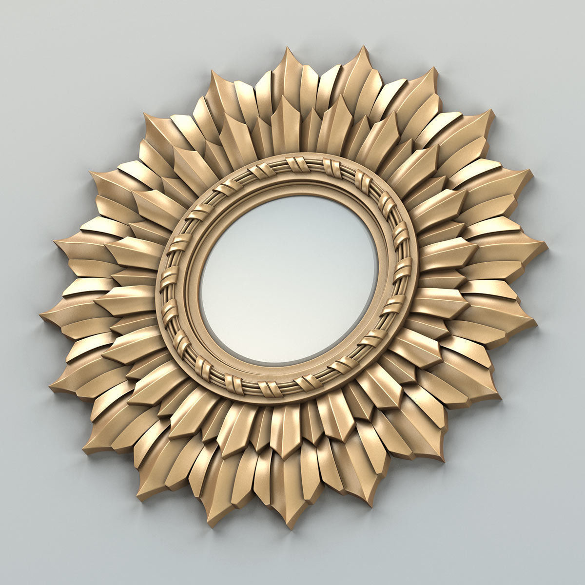 Round mirror frame 005 3D model_4