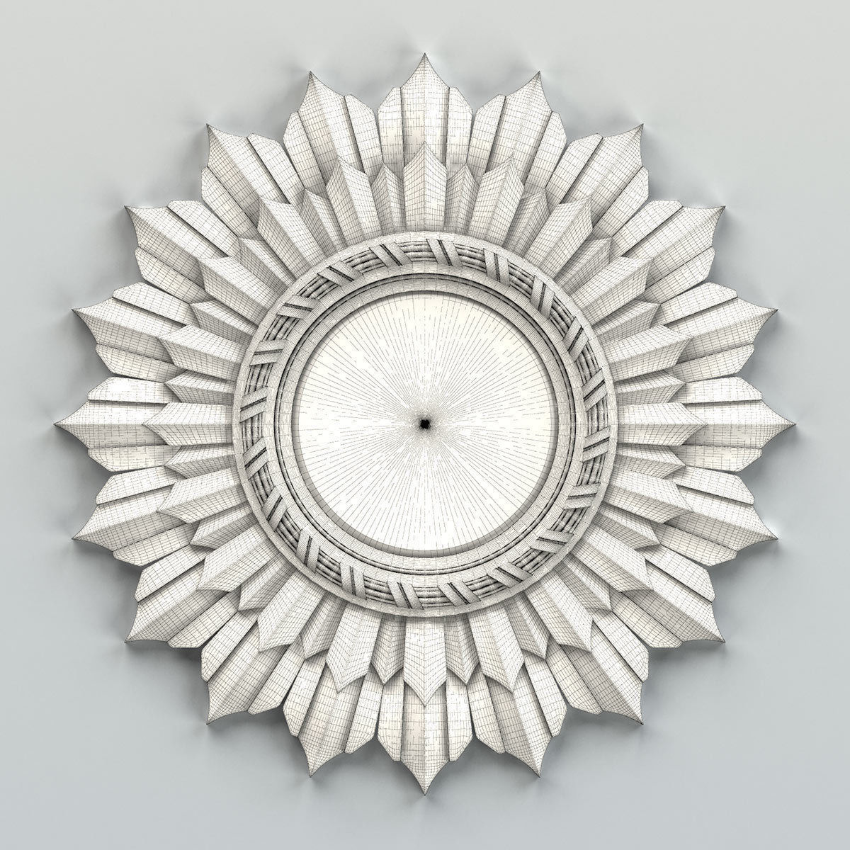 Round mirror frame 005 3D model_5