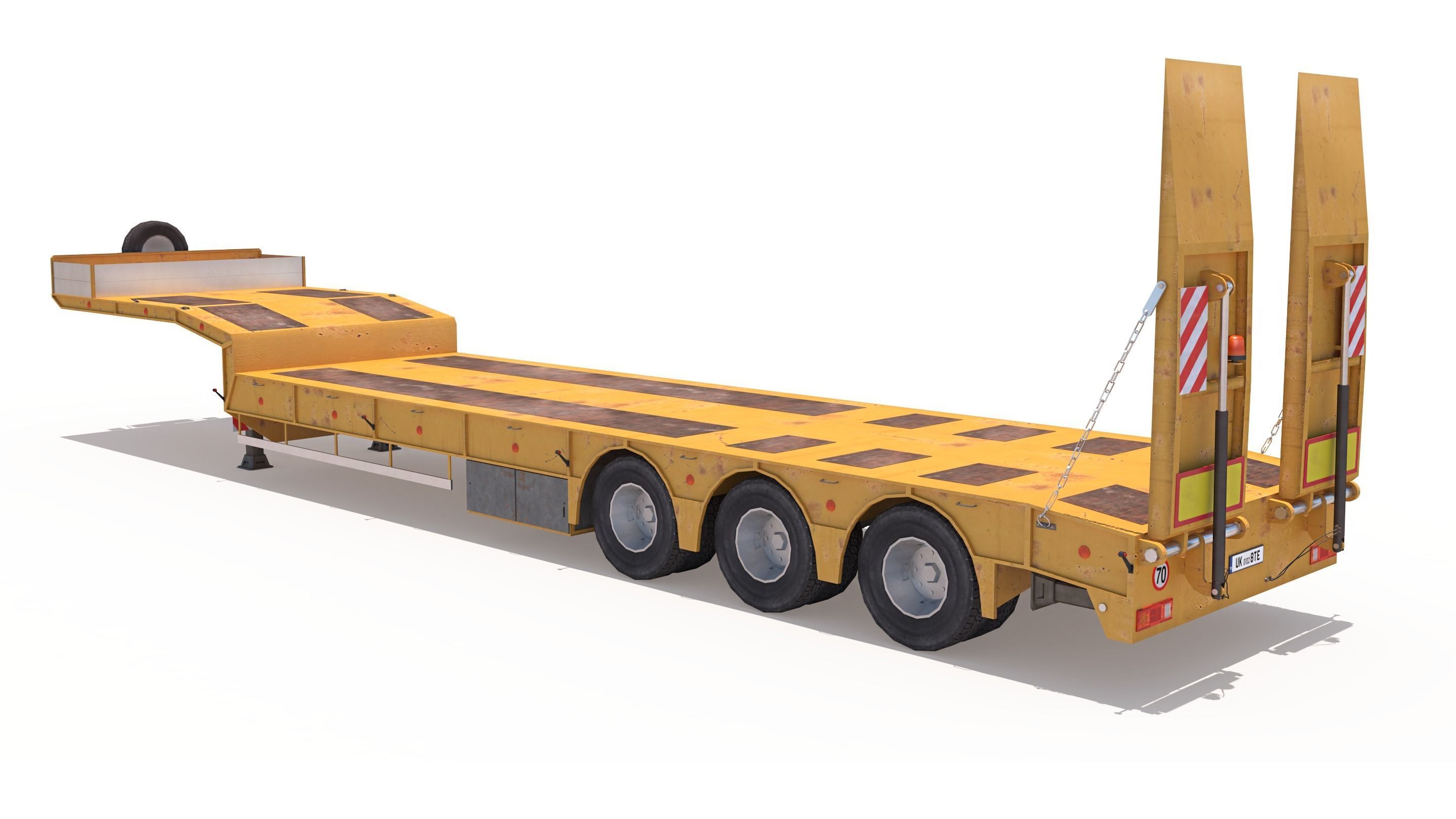 Platform Trailer Low-poly 3D model_4
