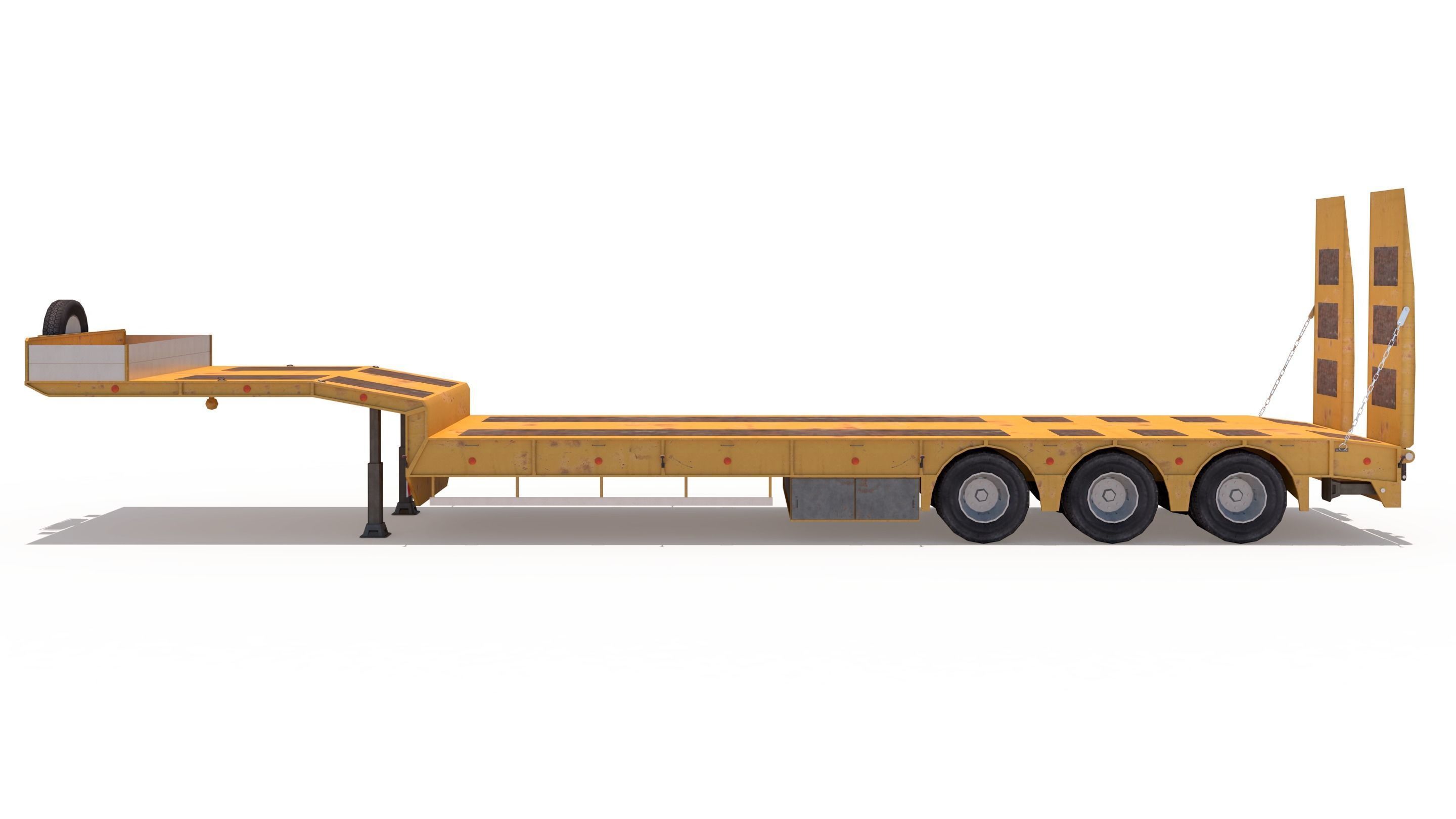 Platform Trailer Low-poly 3D model_6