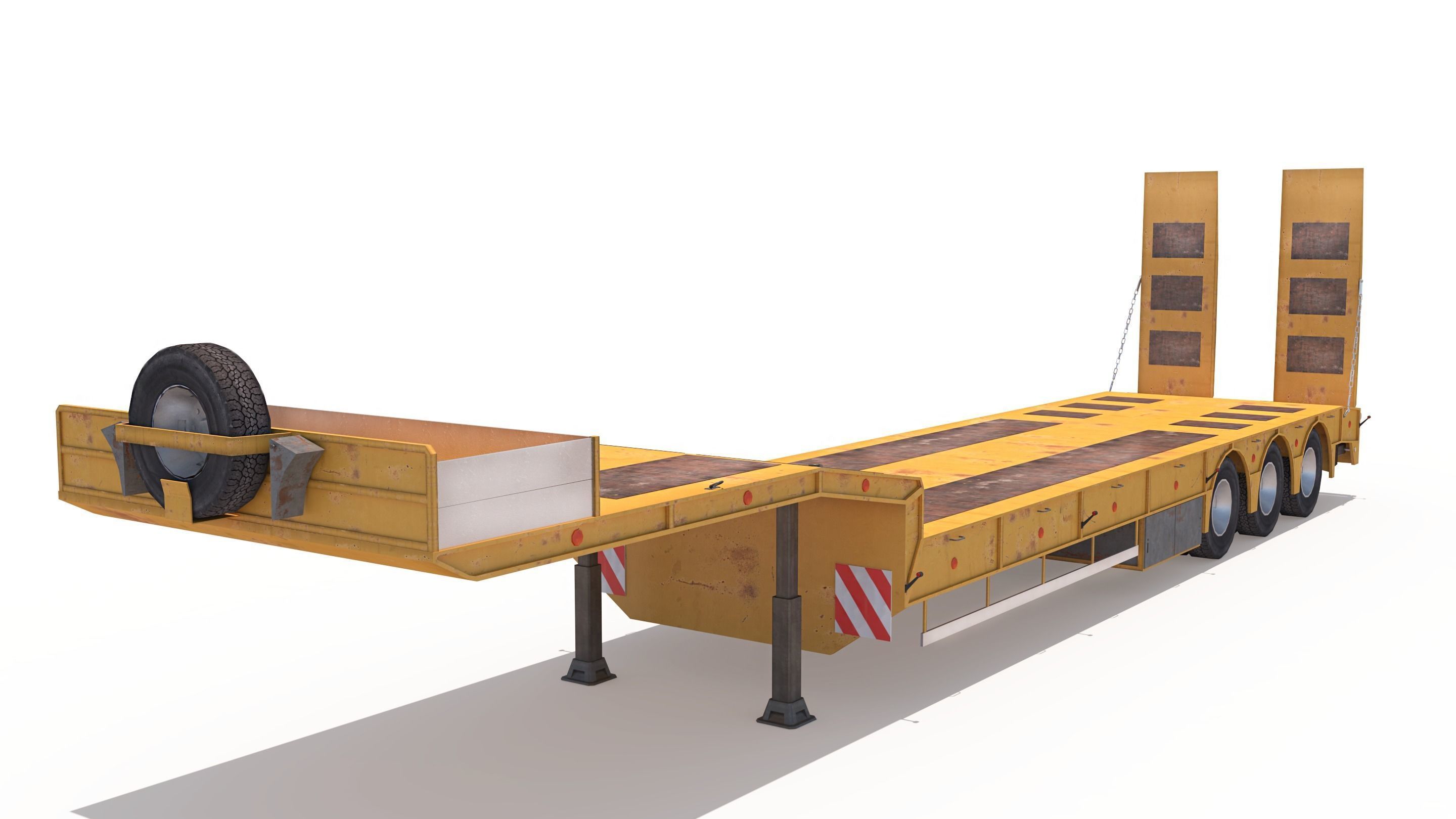Platform Trailer Low-poly 3D model_5