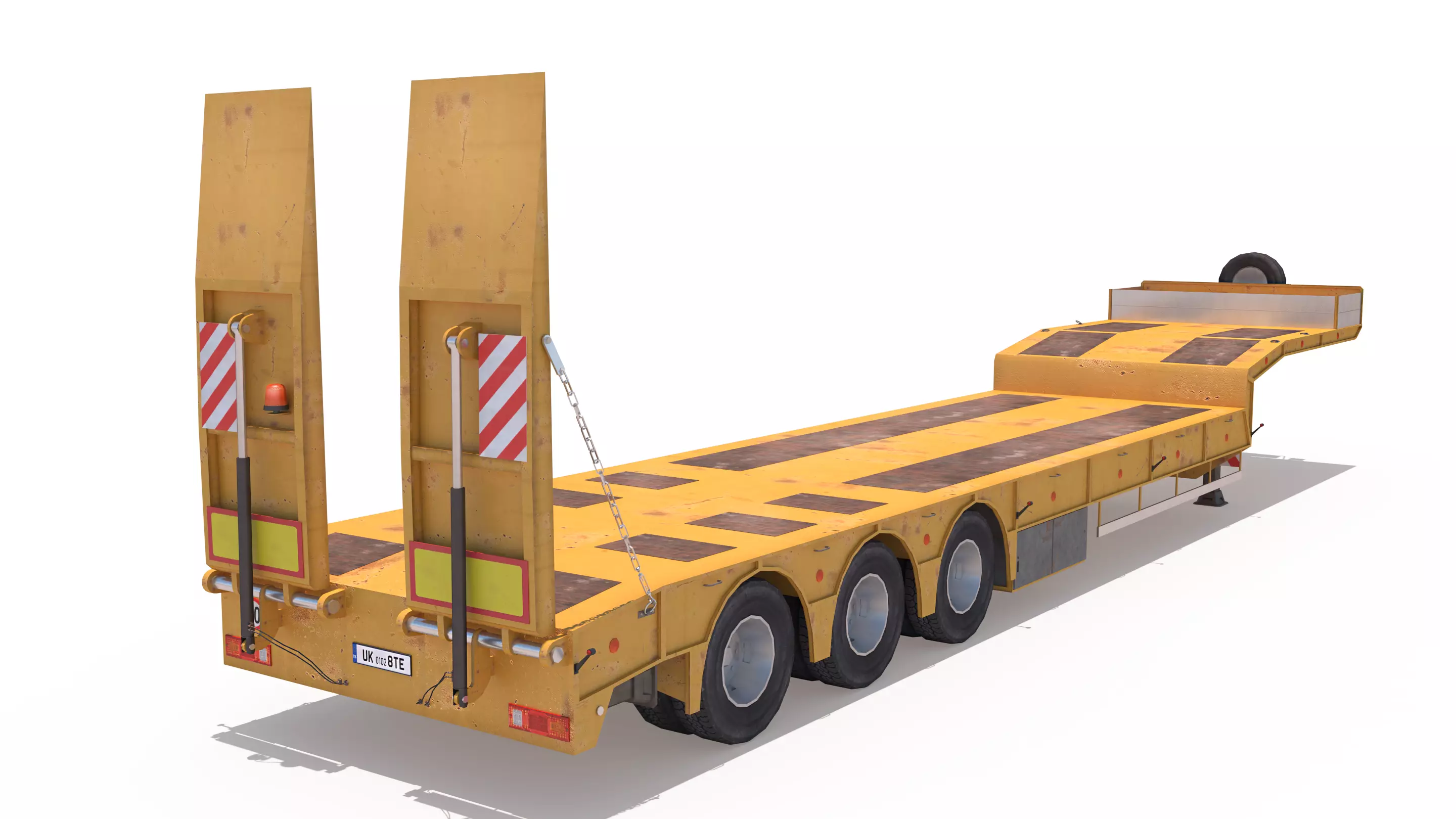 Platform Trailer Low-poly 3D model_0