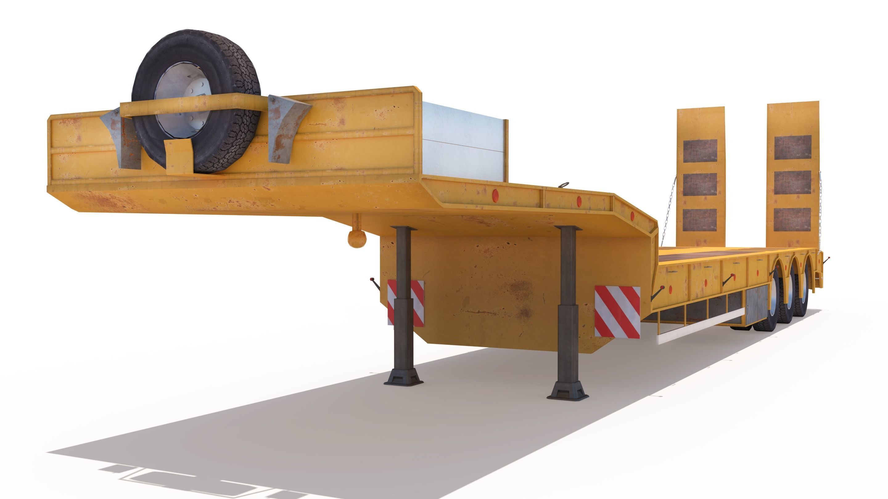 Platform Trailer Low-poly 3D model_8