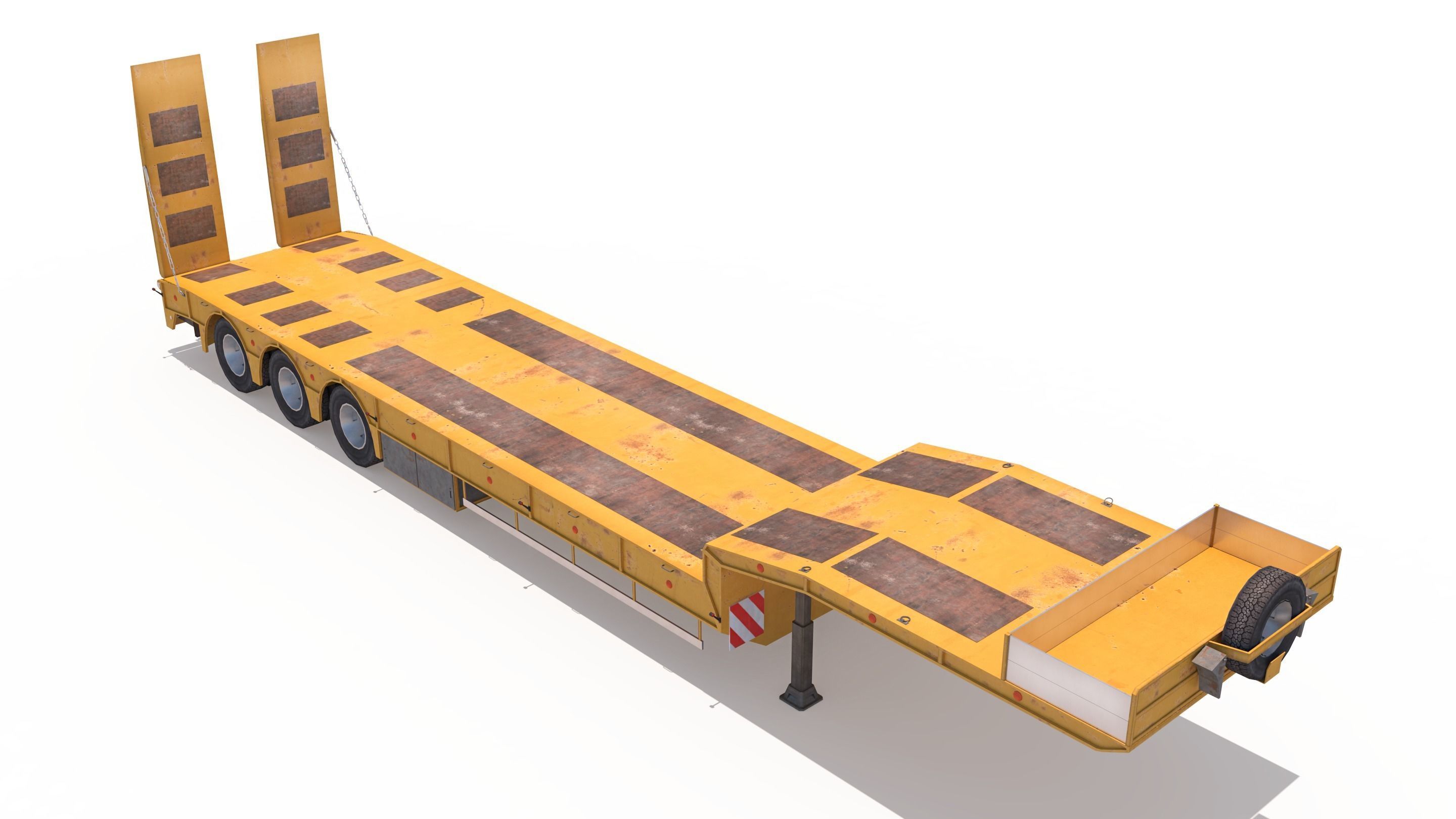 Platform Trailer Low-poly 3D model_7