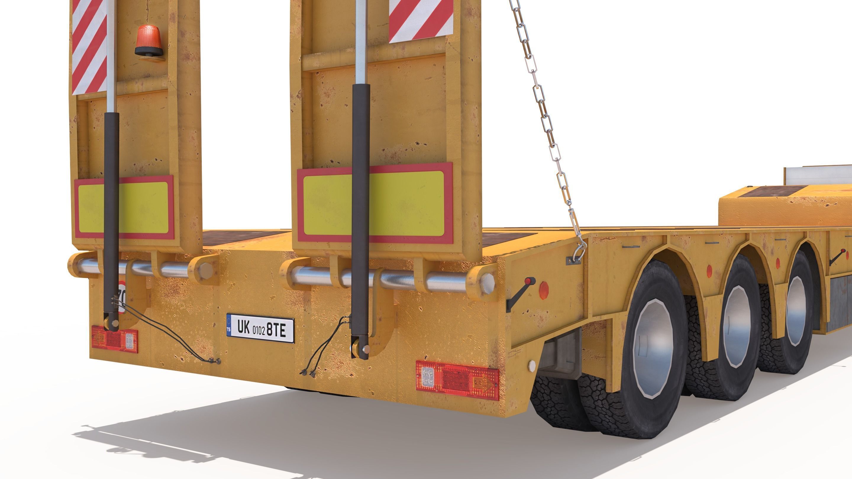 Platform Trailer Low-poly 3D model_2