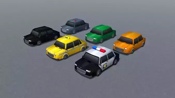 Cars Model Pack low-poly gons toon style vehicles