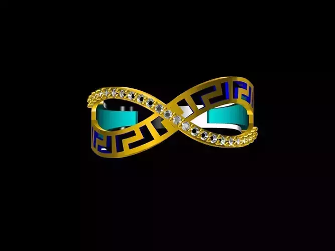 rings gold ring with diamonds 3D print model