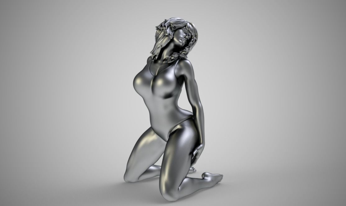 Sexy Swimmer Woman 3D print model_9