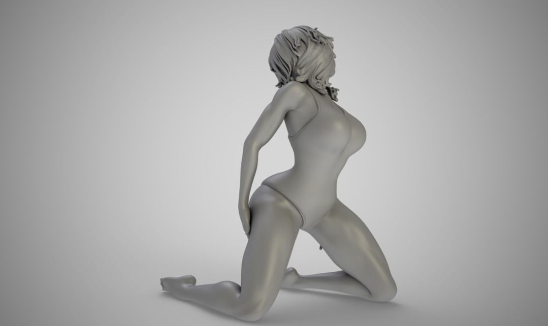 Sexy Swimmer Woman 3D print model_4