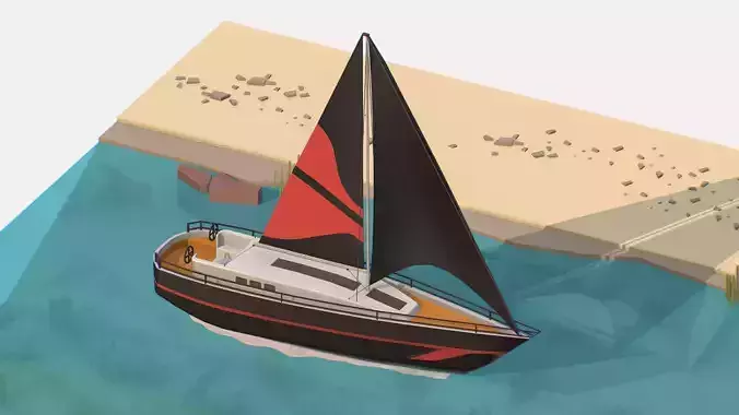 Black Yacht Scene MotorBoat Black