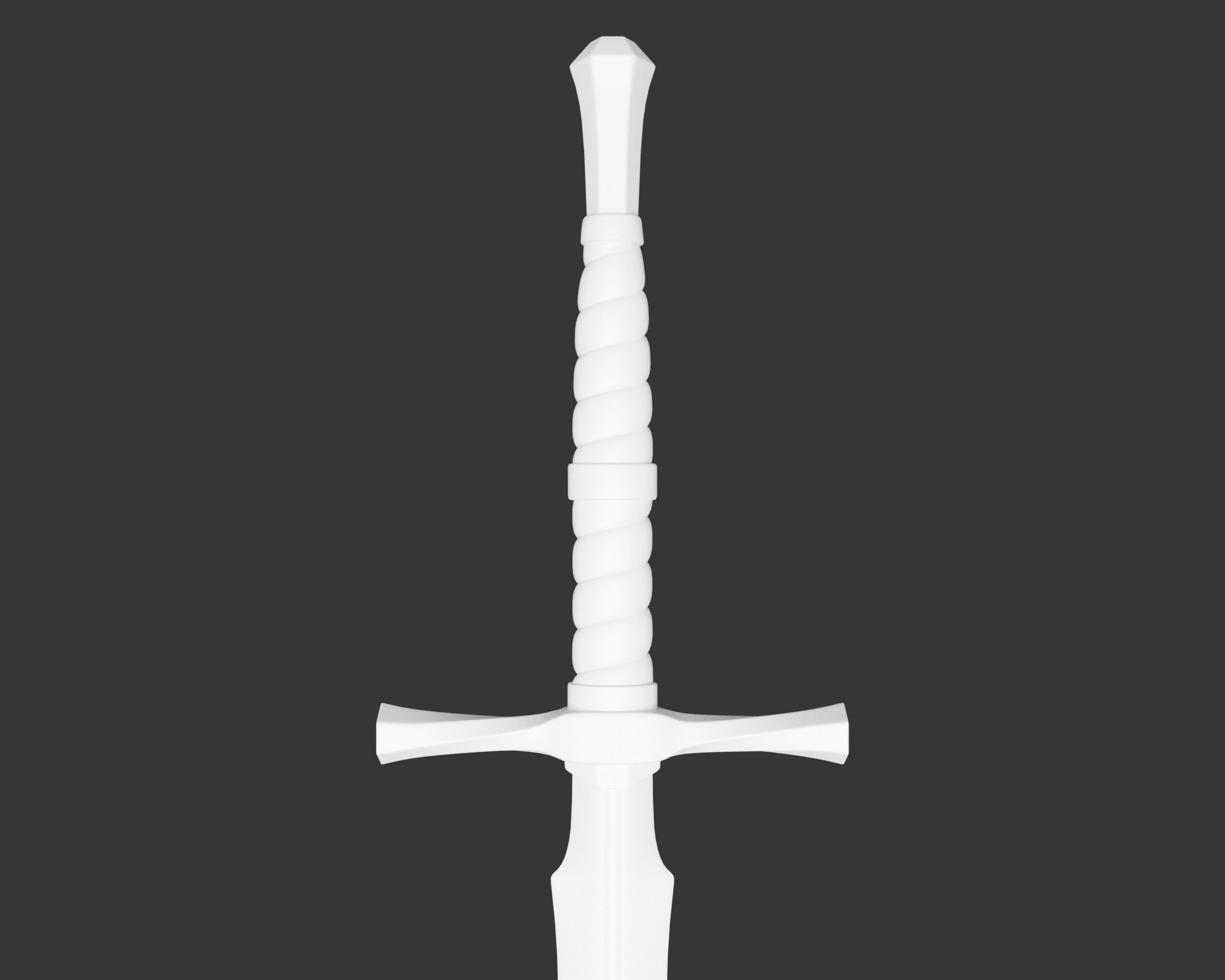 Medieval Noble Weapon Long Sword Low-poly 3D model_13
