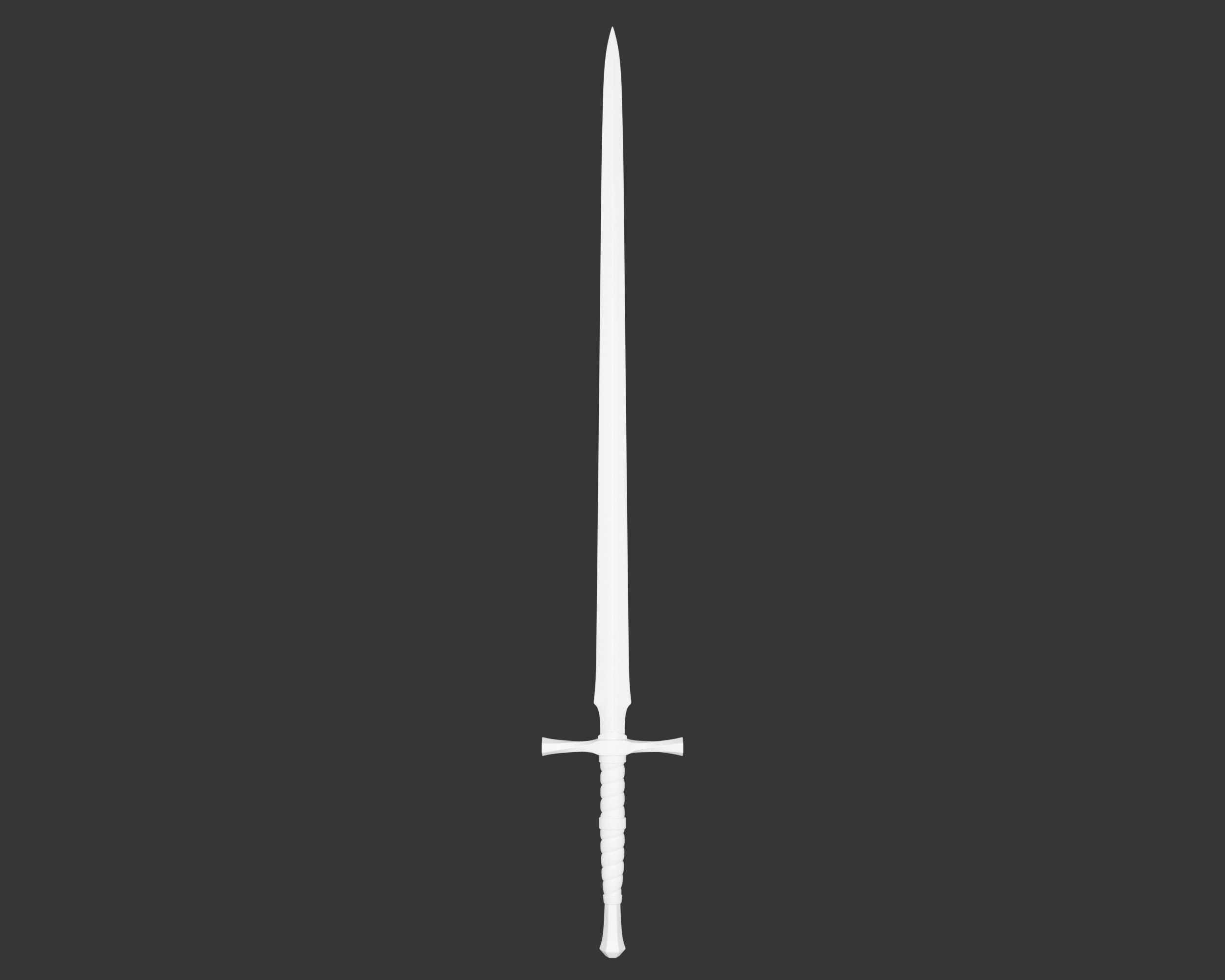 Medieval Noble Weapon Long Sword Low-poly 3D model_4